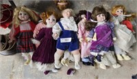 Large Lot Of Porcelain Dolls