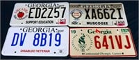 Lot of 4 Georgia license plates
