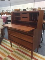 MID CENTURY 3 DRAWER DROP FRONT BUREAU