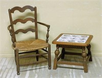 French Farmhouse Occasional Table and Armchair.