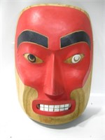 7.5"x 10" Carved & Painted Wood Mask