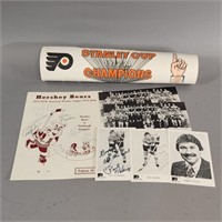 PHILA. FLYERS EPHEMERA INCLUDING AUTOGRAPHS