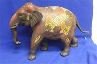Hand Painted Bronze Elephant