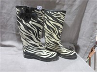Zebra Rubber Boots size 9