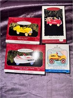 Lot of 4 Hallmark Kiddie Car Classics Ornaments