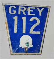 Grey Road 112 Sign