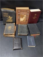 Box of Bibles various ages