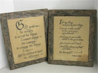 2 Vintage 11.5" x 14" Calligraphy Verses