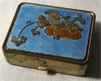 Vintage Japanese Box Enamel on Brass w working