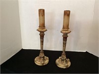 Cast Iron Candlestick Lamp Bases