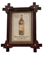 Cross Cornered Wood Frame, Cognac Advert. Sign