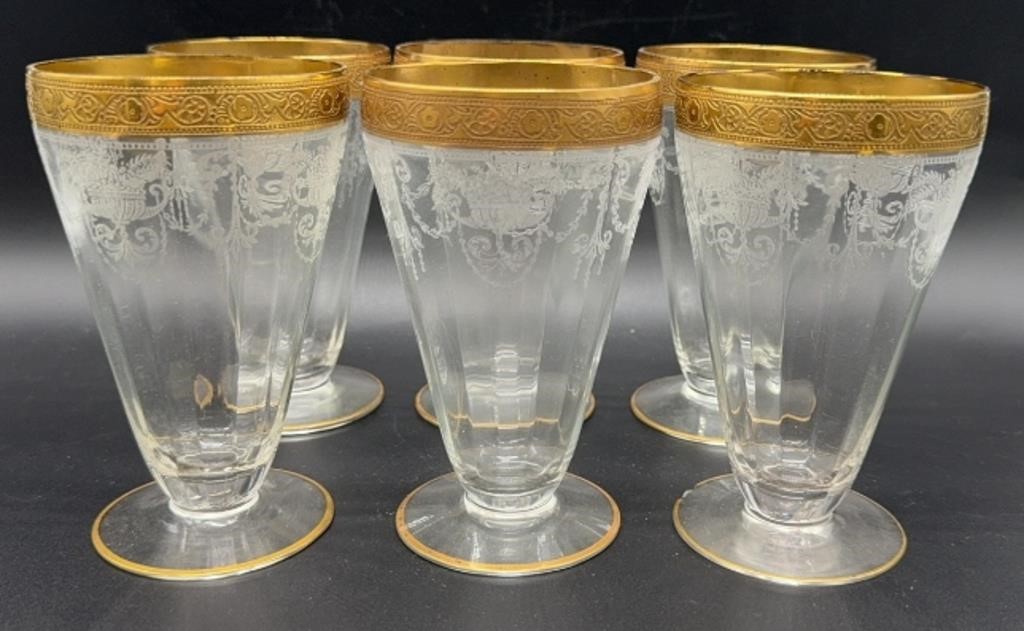 6pc Tiffin Etched Gold Trim Franciscan Minton