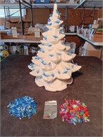 Classic Ceramic Christmas Tree w/ Ornaments.
