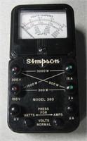 Vtg Simpson Model 390 Watt Meter
