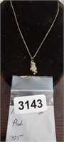 STERLING SILVER NECKLACE WITH POOH PENDANT 20"