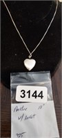 STERLING SILVER NECKLACE WITH HEART LOCKET PENDANT