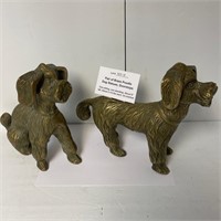 Pair of Brass Poodle Dog Statutes or Doorstops