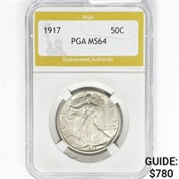 1917 Walking Liberty Half Dollar PGA MS64