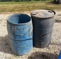 (2) 55 Gallon Plastic Barrels