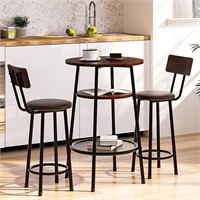 Pub Table & Chairs Set - Industrial Style