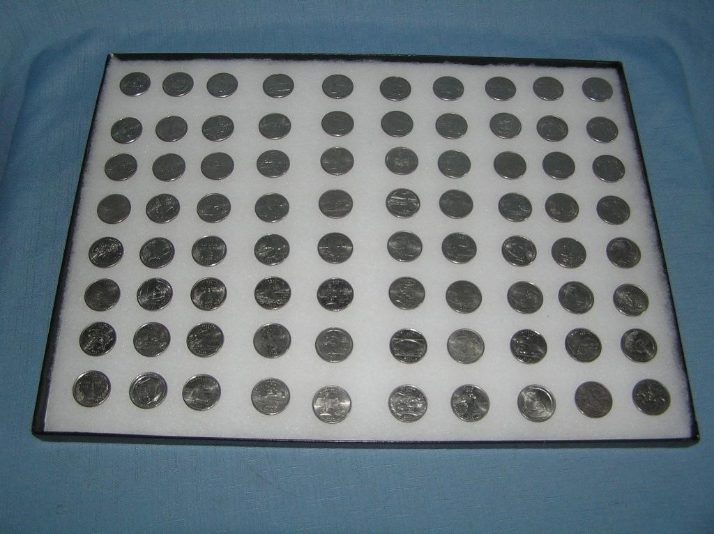 Large collection of US state quarters