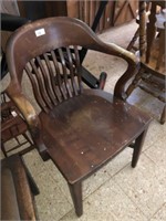Vintage Courthouse Walnut  Arm Chair