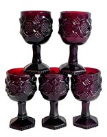 Five Cape Cod Wine Glasses