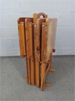 4 Pc Wood Folding Tv Trays Finish Issues