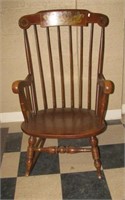 Solid maple nursery rocking chair with stenciled