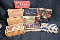 Collection of old match boxes