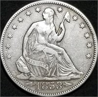 1853 Arrows & Rays Seated Liberty Half Dollar