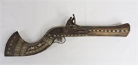 Antique Ornate Carved Blunderbuss Flint Lock Rifle