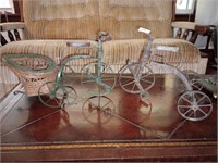 2 great metal and wood decor bicycles
