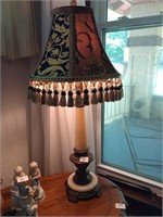 Heavy metal and marble table lamp