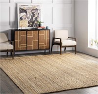 nuLOOM Rigo Hand Woven Jute Area Rug  5x8  Natural