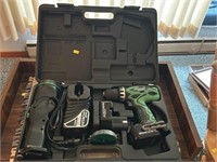 Hitachi 12V drill and flashlight in case