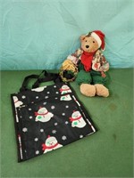 Christmas bear and snowman bag