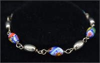 Sterling Silver & Glass Bead Bracelet