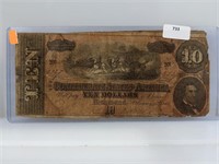 Richmond, VA Confederate $10 Bill