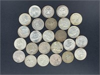 25 - U.S. quarter silver coins