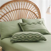 Sage Green Tufted Comforter Set King