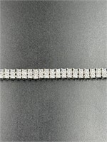 Silver Over White Sapphire 2 Row Tennis Bracelet