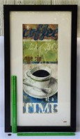 Framed "Coffee like life" picture