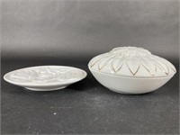 Elizabeth Bowl with Lid & Germain Montiel Tray