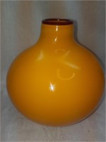 5.5" Murano Style Orange Glass Vase