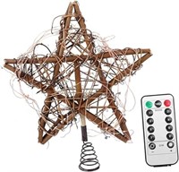 (N) Alipis 2pcs Rattan Tree-top Star Xmas Treetop