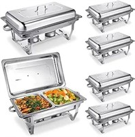 Hoolerry 6 Pcs Chafing Dish Buffet Set 9 Qt