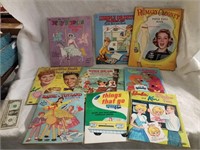 Vintage coloring, sticker and cut out doll books