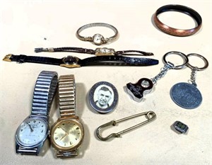 vintage watches, OH Brass badge & more