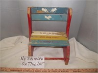 Vintage Kid's Wood Convertible Chair / Step Stool